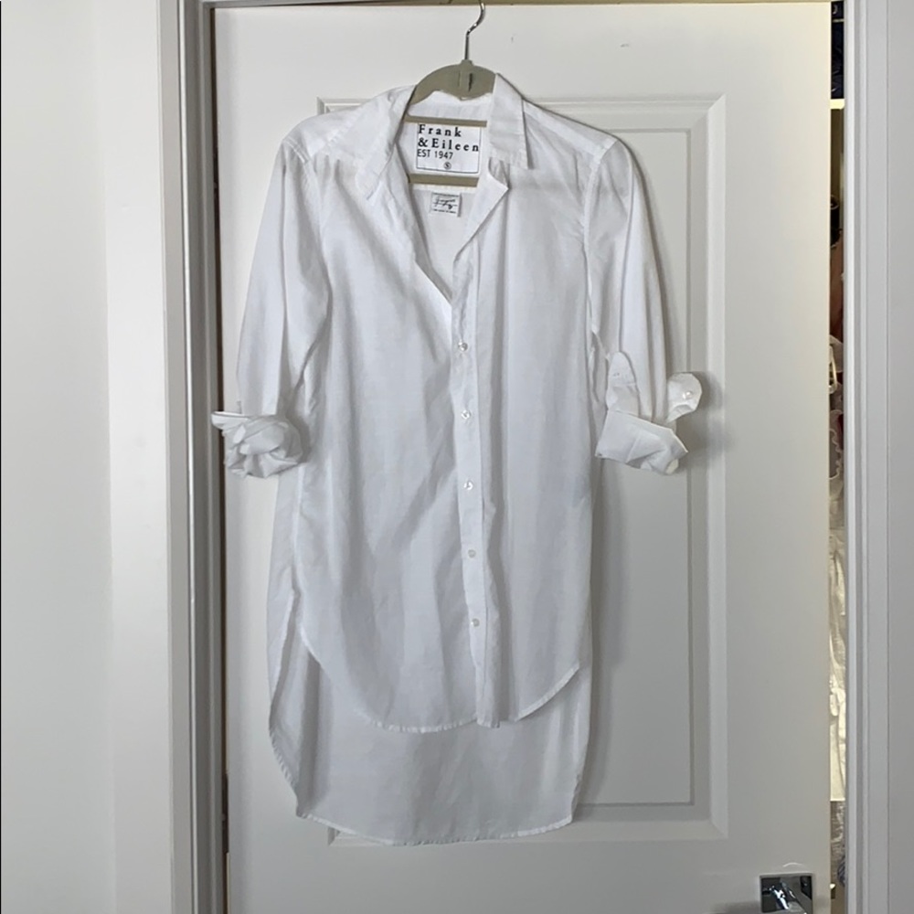 Frank & Eileen White Linen Grayson button down